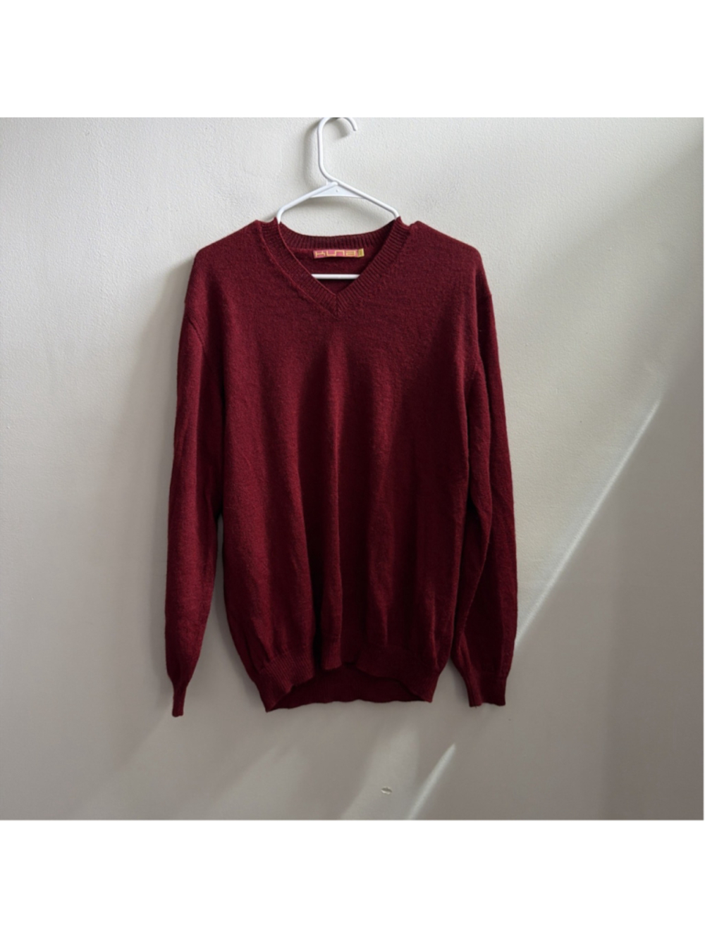 MEN’S KUNA ALPACA SWEATER V NECK SIZE LARGE L PULLOVER RED
